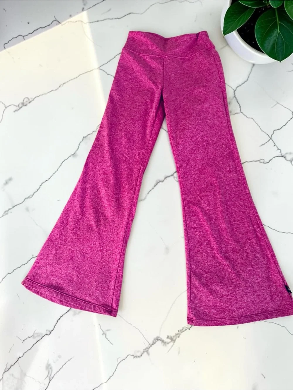 Girls' Pink Soft Flared Leggings